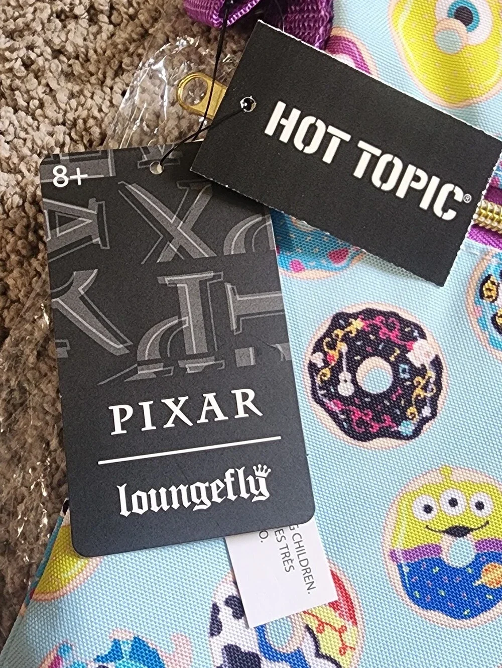 New Loungefly Disney Pixar Characters Donut Passport Crossbody Bag